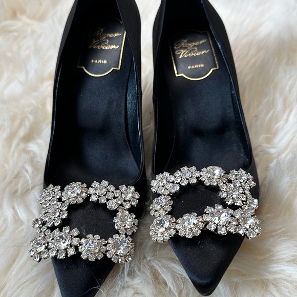 Roger Vivier Strass Buckle Pumps in Satin - Picture 6 of 14